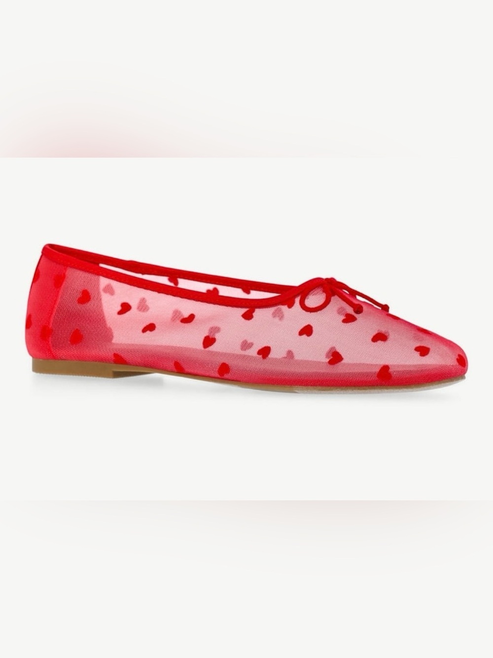 No Boundaries Red Heart Mesh Ballet Flat